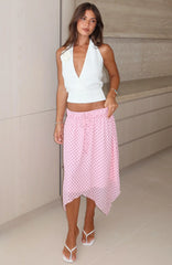 Static Soul Midi Skirt Pink Polka Dot