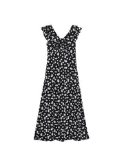 Ingrid Round Neck Ruffle Sleeve Dress