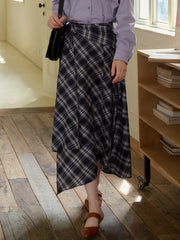 Alayah A-Line Plaid Viscose Skirt