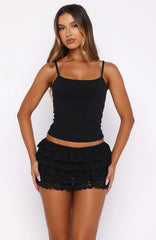 Hard To Forget Lace Mini Skort Black