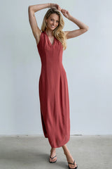 Noah Midi Dress in Berry