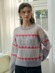 Kimora Ribbed Round Neck Constrasting Sweater