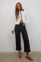 Quinn Ribbed Button Up