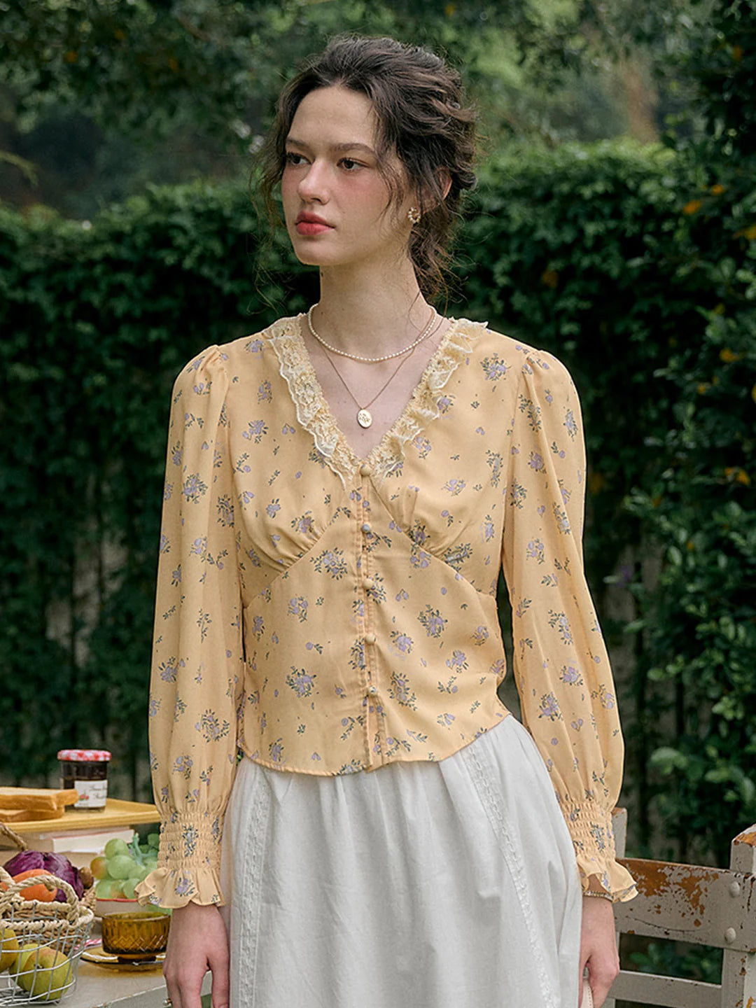 Laurel V-Neck Floral Blouse