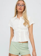 Protect Your Peace White Button-Up Top