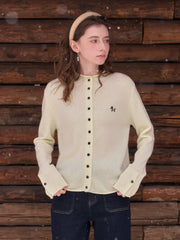 Araceli Round Neck 100% Wool Cardigan