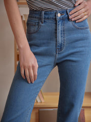 Kira High-Waisted Straight Jeans - Blue