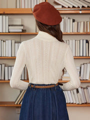 Ariana Solid Color Turtleneck Slim Fit Knitted Top