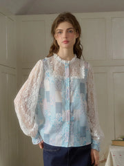 Vivienne Lace Collar Patchwork Blouse