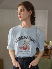 Calla Round Neck Pattern 100% Cotton T-shirt