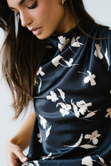 Carsyn Floral Top in Black