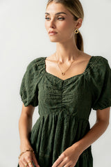 Luca Embroidered Maxi Dress in Hunter Green