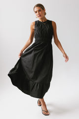 Carmina Tiered Dress in Black