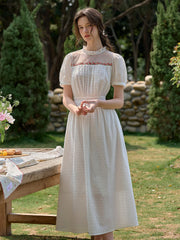 Sabrina Ruffle Neck 100% Cotton Dress