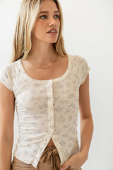 Jaynie Floral Top in Grey