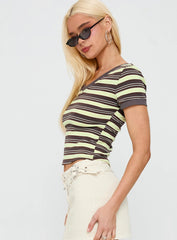 V Neck Multi-print Top