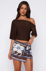 Tropic Temptations Mini Skirt Cocoa Symphony