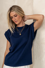 Tessa Knit Top in Navy