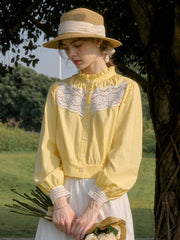 Zahara Stand Collar 100% Cotton Blouse