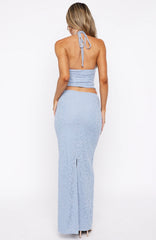 Just Cruisin Maxi Skirt Dusty Blue