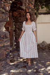 Effie Embroidered Midi Dress