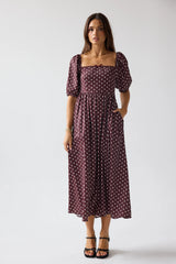 Jersey Polka Dot Midi Dress
