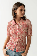 Connie Gingham Blouse in Red