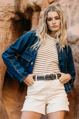 Zia Striped Tank in Sand