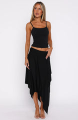 Free All Night Midi Skirt Black