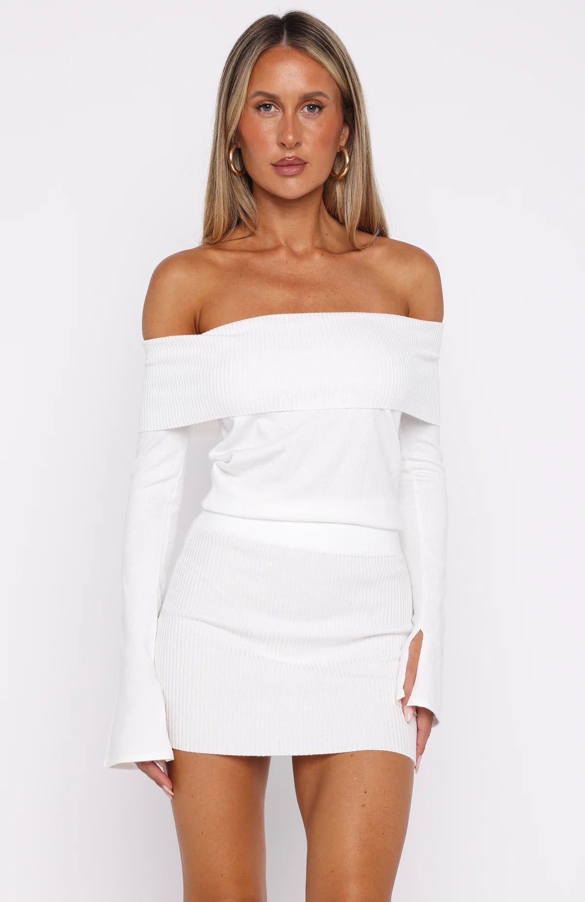 Parental Guidance Knit Mini Dress White