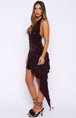 Rose Blush Mini Dress Burgundy