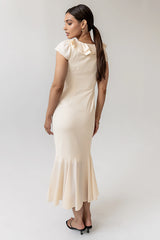 Reese Ruffle Maxi Dress in Ivory