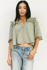 Potter Lace Blouse in Sage