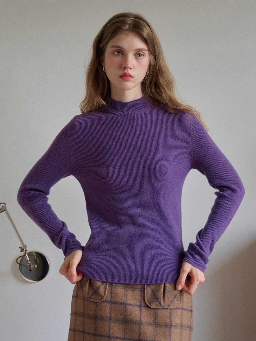 Abby Mock Neck Ribbed Sweater