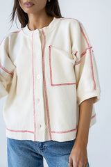Liam Oversized Top in Bone