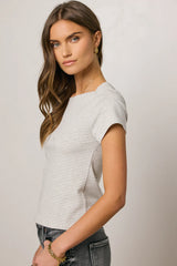Favor Striped Tee in Grey