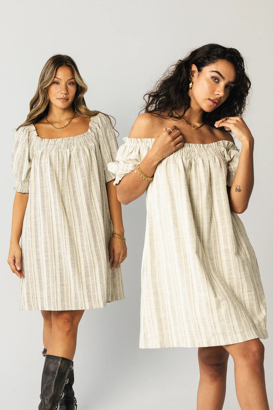 Drew Striped Babydoll Dress