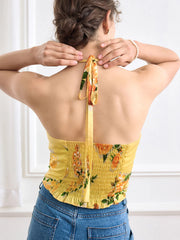 Leslie Chiffon Print Halter Top