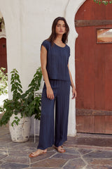 Jaylen Boxy Blouse in Navy