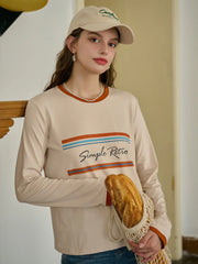 Alessandra Round Neck SR Logo Long Sleeve Top