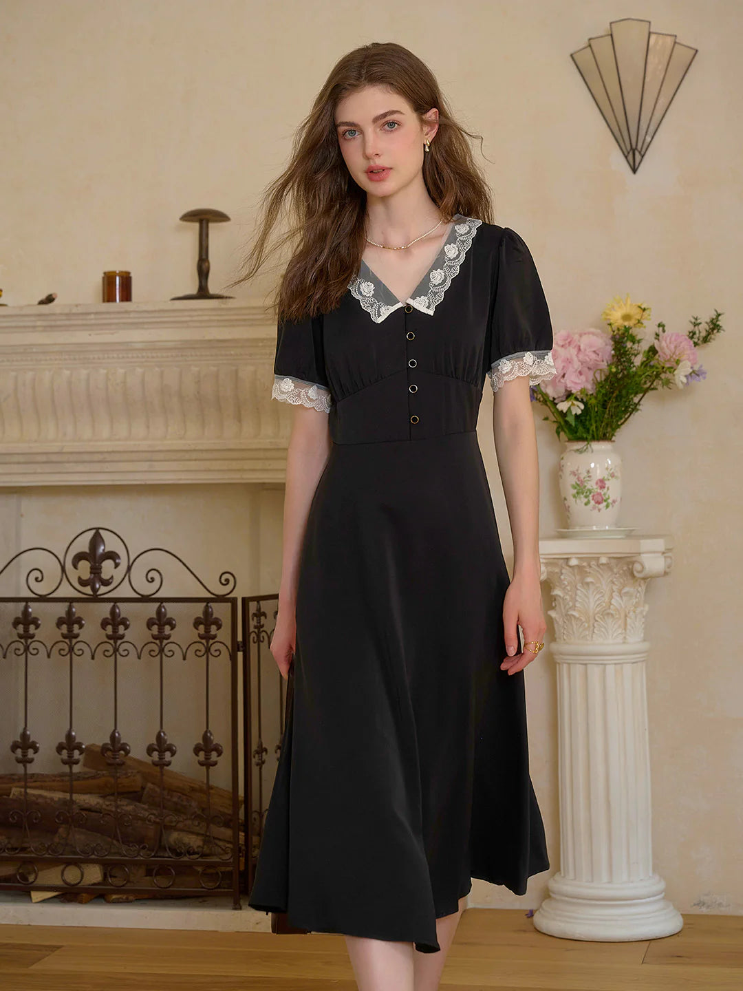 Hailey V-Neck Lace Dress