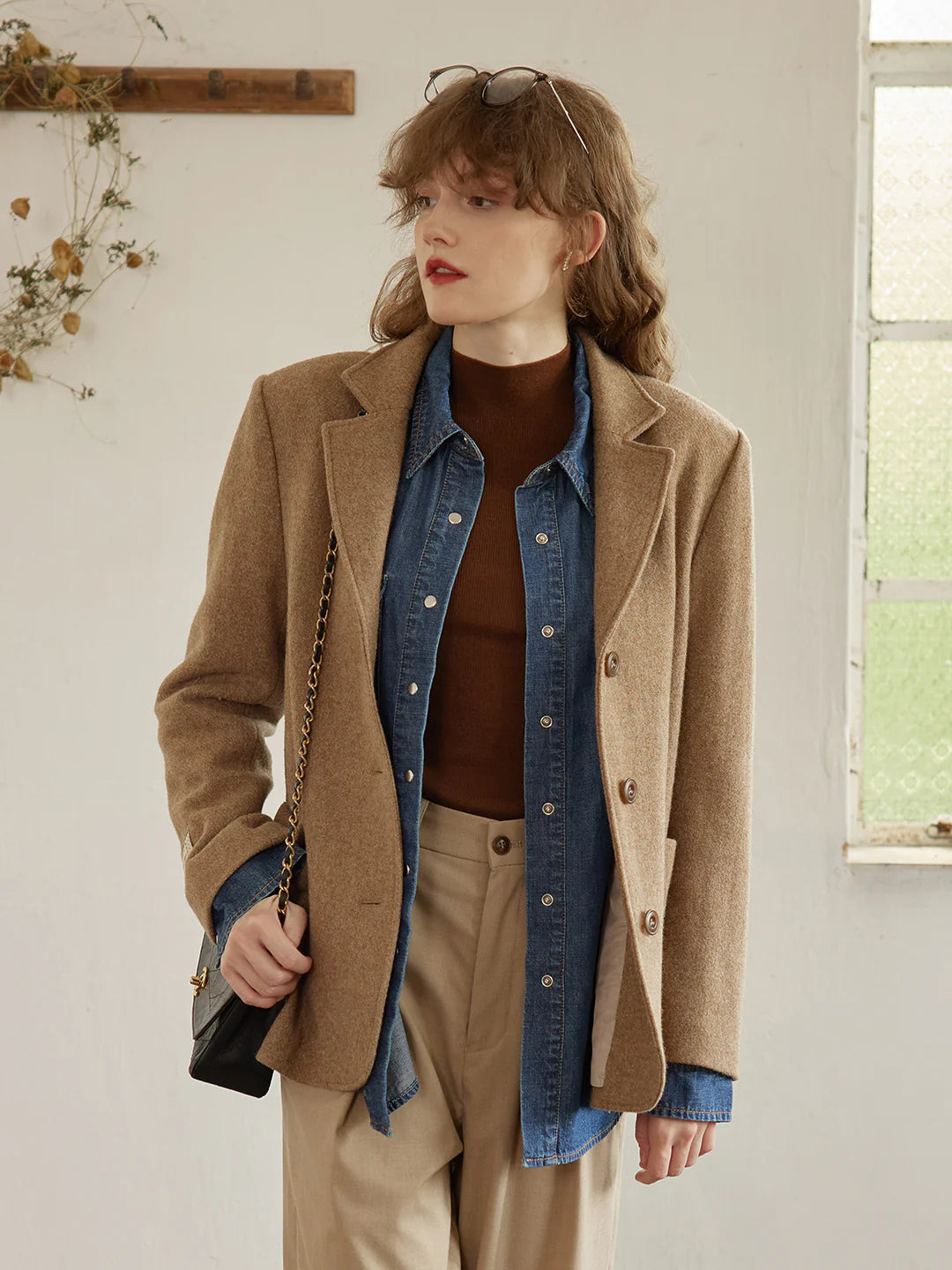 Hadley Camel 100% Wool Blazer