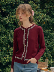 Larkin Round Neck High-End Elegant -Inspired Cardigan