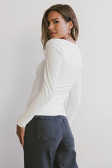 Tatiana Scoop Neck Top in Cream