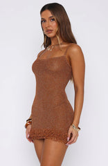 Keeping Me Awake Knit Mini Dress Orange