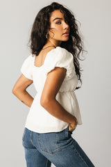 Kevin Peplum Blouse in White