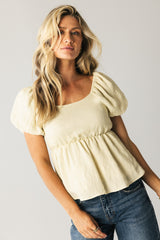 Kevin Peplum Blouse in Natural