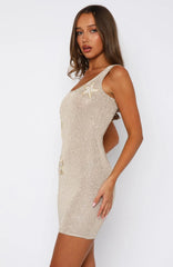 Gen Z Love Sequin Knit Mini Dress Champagne