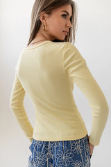 Mia Button Up Top in Yellow