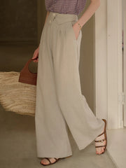 Khloe Fold-over 100% Ramie Trousers